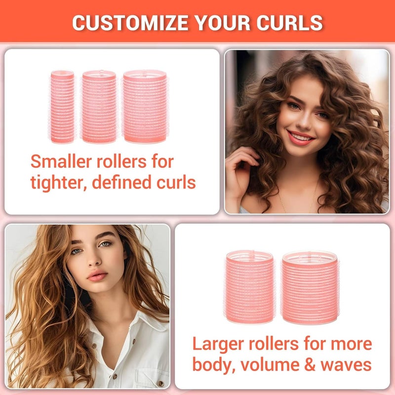 Audab 56 Pcs Hair Rollers Set for Blowout Look Long Hair, 30Pcs Rollers Curlers in 5 Sizes with 24 Pcs Clips and Storage Bag for Long Medium Short Hair Volume - Image 4